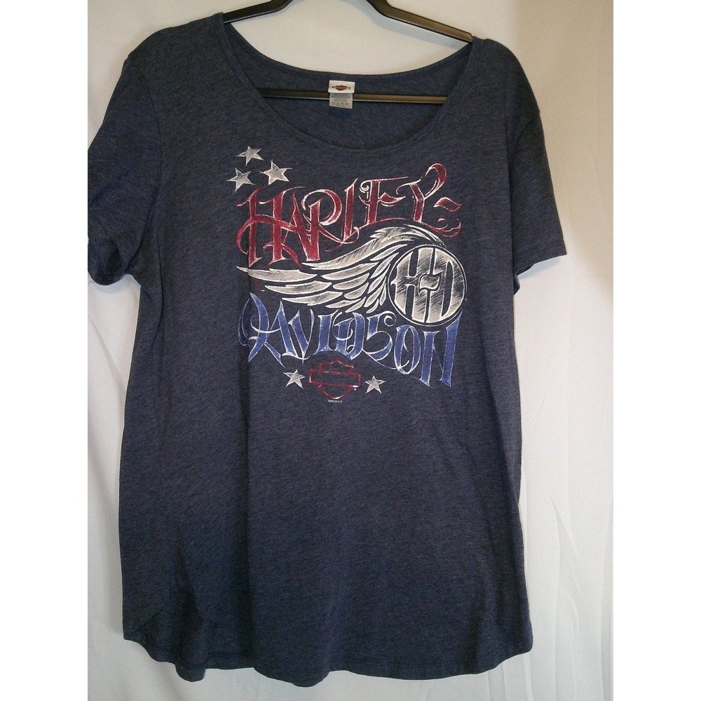 Harley Davidson T Shirt 2016 Women's 2X Large Patriotic Print Smith Brothers TN
